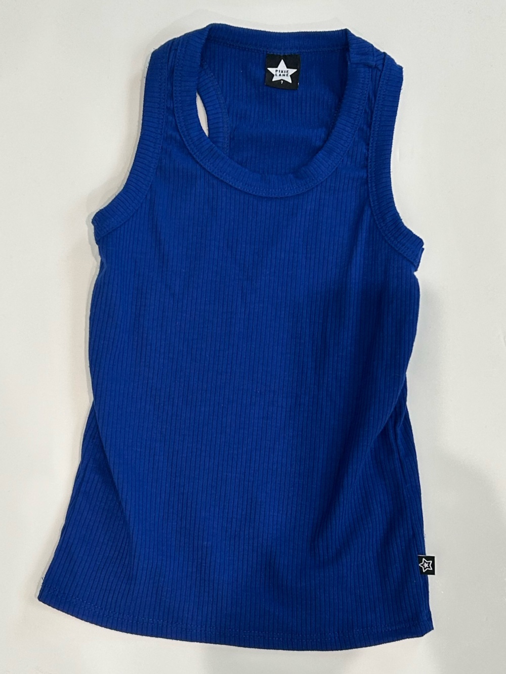 Pixielane Royal Blue Ribbed Tank Top